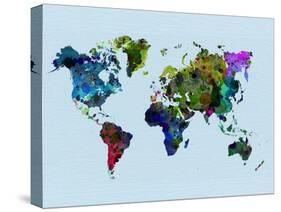 World Watercolor Map 3-NaxArt-Stretched Canvas