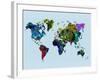 World Watercolor Map 3-NaxArt-Framed Art Print