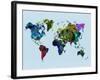 World Watercolor Map 3-NaxArt-Framed Art Print