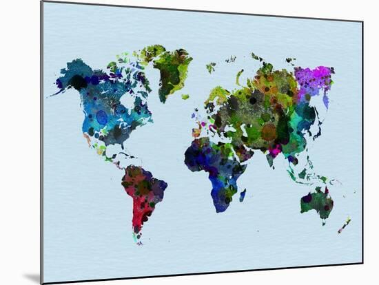 World Watercolor Map 3-NaxArt-Mounted Art Print