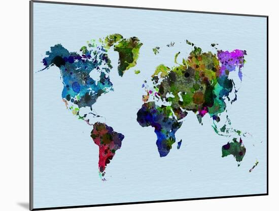 World Watercolor Map 3-NaxArt-Mounted Art Print