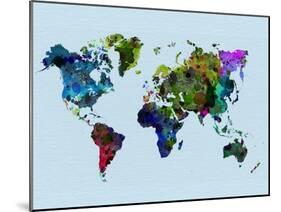 World Watercolor Map 3-NaxArt-Mounted Art Print