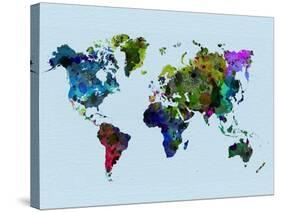 World Watercolor Map 3-NaxArt-Stretched Canvas