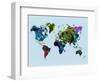 World Watercolor Map 3-NaxArt-Framed Art Print