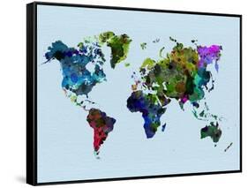 World Watercolor Map 3-NaxArt-Framed Stretched Canvas