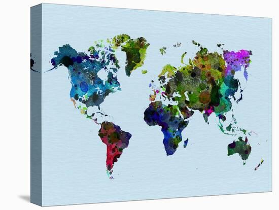 World Watercolor Map 3-NaxArt-Stretched Canvas