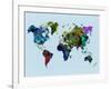 World Watercolor Map 3-NaxArt-Framed Art Print