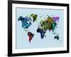 World Watercolor Map 3-NaxArt-Framed Art Print