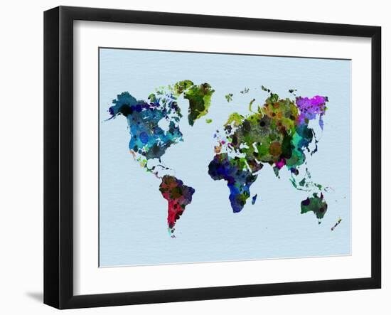 World Watercolor Map 3-NaxArt-Framed Art Print