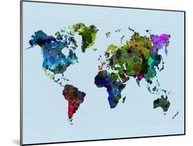 World Watercolor Map 3-NaxArt-Mounted Art Print