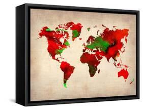 World Watercolor Map 4-NaxArt-Framed Stretched Canvas