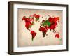 World Watercolor Map 4-NaxArt-Framed Art Print