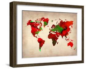 World Watercolor Map 4-NaxArt-Framed Art Print