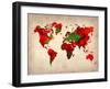 World Watercolor Map 4-NaxArt-Framed Art Print