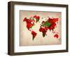 World Watercolor Map 4-NaxArt-Framed Art Print