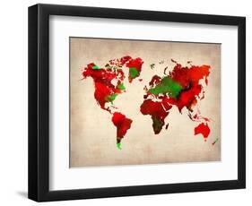 World Watercolor Map 4-NaxArt-Framed Art Print