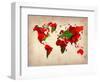 World Watercolor Map 4-NaxArt-Framed Art Print