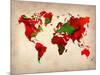 World Watercolor Map 4-NaxArt-Mounted Art Print