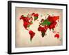 World Watercolor Map 4-NaxArt-Framed Art Print