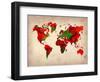 World Watercolor Map 4-NaxArt-Framed Art Print