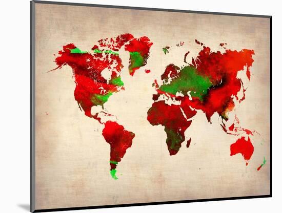 World Watercolor Map 4-NaxArt-Mounted Art Print