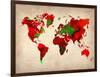 World Watercolor Map 4-NaxArt-Framed Art Print