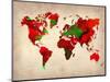World Watercolor Map 4-NaxArt-Mounted Art Print
