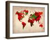 World Watercolor Map 4-NaxArt-Framed Art Print