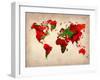 World Watercolor Map 4-NaxArt-Framed Art Print