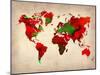 World Watercolor Map 4-NaxArt-Mounted Art Print