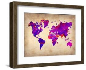 World Watercolor Map 5-NaxArt-Framed Art Print