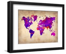 World Watercolor Map 5-NaxArt-Framed Art Print