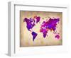 World Watercolor Map 5-NaxArt-Framed Art Print