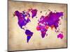 World Watercolor Map 5-NaxArt-Mounted Art Print
