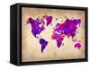World Watercolor Map 5-NaxArt-Framed Stretched Canvas