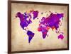 World Watercolor Map 5-NaxArt-Framed Art Print