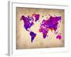 World Watercolor Map 5-NaxArt-Framed Art Print