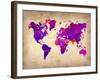 World Watercolor Map 5-NaxArt-Framed Art Print