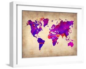 World Watercolor Map 5-NaxArt-Framed Art Print