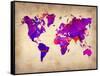 World Watercolor Map 5-NaxArt-Framed Stretched Canvas