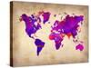 World Watercolor Map 5-NaxArt-Stretched Canvas
