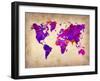 World Watercolor Map 5-NaxArt-Framed Art Print