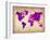 World Watercolor Map 5-NaxArt-Framed Art Print