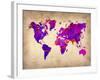 World Watercolor Map 5-NaxArt-Framed Art Print