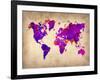 World Watercolor Map 5-NaxArt-Framed Art Print