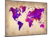 World Watercolor Map 5-NaxArt-Mounted Art Print