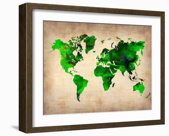 World Watercolor Map 6-NaxArt-Framed Art Print