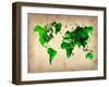 World Watercolor Map 6-NaxArt-Framed Art Print