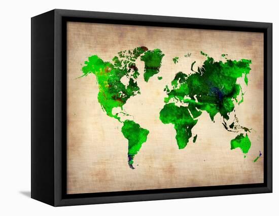 World Watercolor Map 6-NaxArt-Framed Stretched Canvas