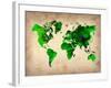 World Watercolor Map 6-NaxArt-Framed Art Print